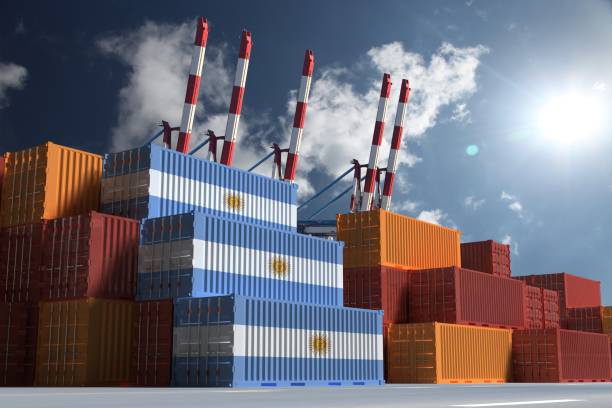 istock Argentina shipping cargo container export import trade economy 2185732419