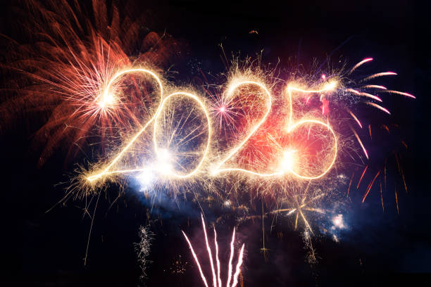istock Sparkler Happy New Year 2025 with fireworks 2185737674