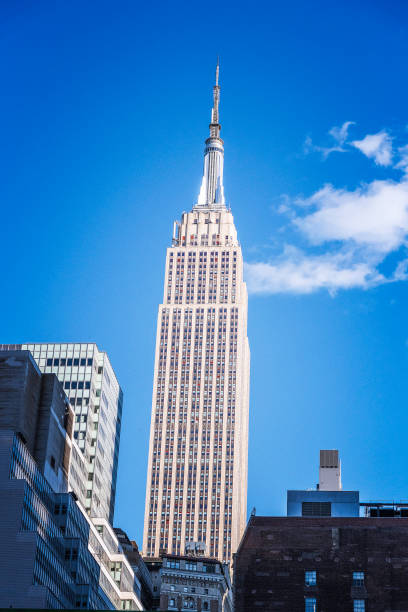 New York, New York, USA  October 27, 2024: Exterior of the Empire State building as seen from Manhattans Penn Station in New York, New York, USA.