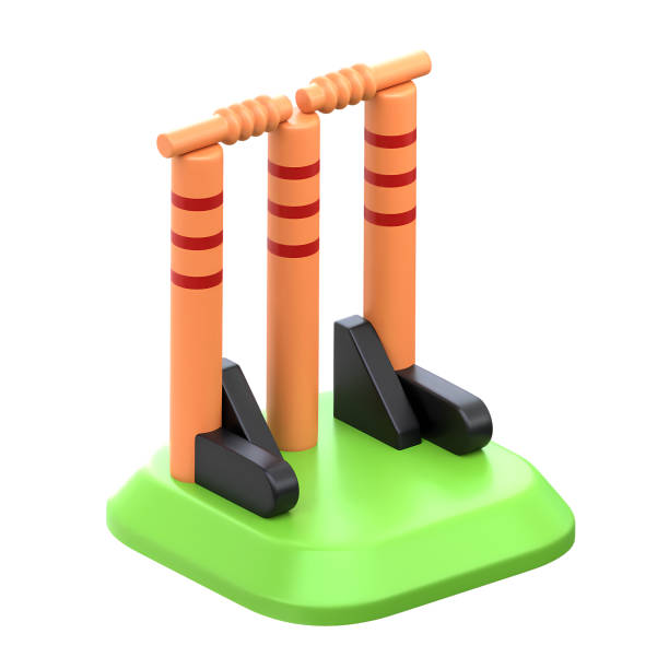Cricket Stump 3D Icon Illustration, Perfect for Cricket  themed designs or sports projects.