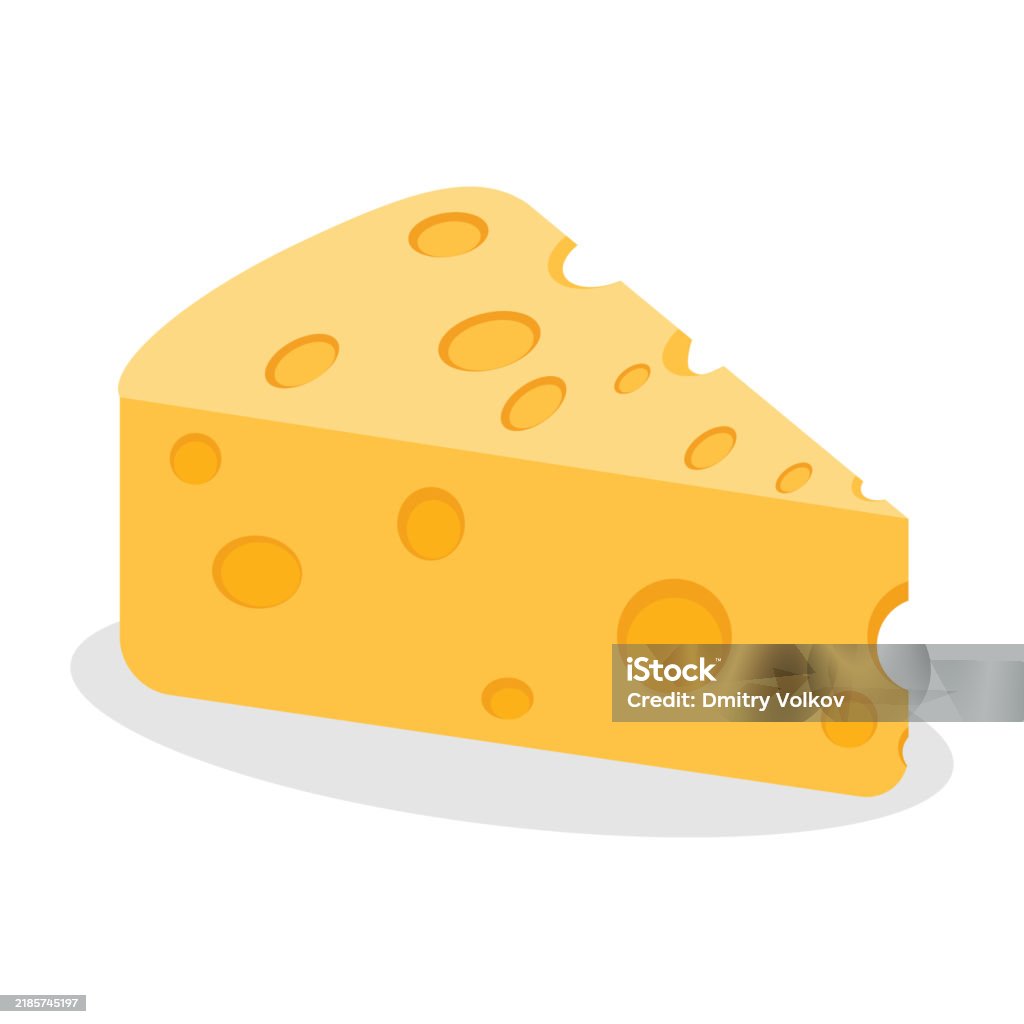 Trozo Vector Ilustración de Trozo De Queso Trozo De Queso Aislado Sobre Fondo Blanco ...