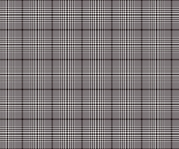 istock Plaid fabric pattern, gray, white, black, seamless for textiles, and for designing clothes, skirts, pants or decorative fabrics. Vector illustration. 2185745525