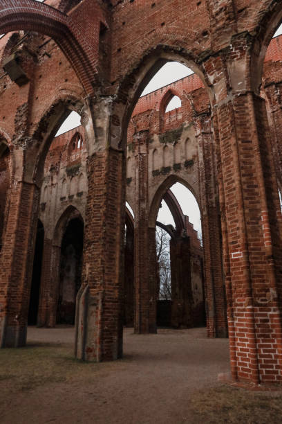 istock Ruins of a historic brick structure in Tallinn showcasing Gothic architectural elements 2185748798