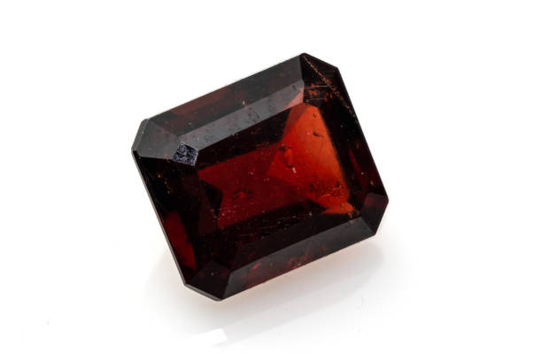 istock Stunning Natural Red Zircon Gemstone with Faceted Cut Reflecting Light 2185753415