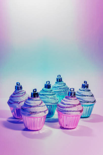 Christmas Decoration as Cupcakes in pastel colours