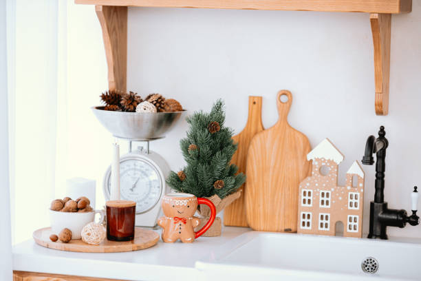 istock Cozy kitchen corner with gingerbread theme during the festive season 2185755539