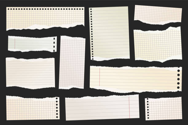 istock Ripped paper strips. Realistic crumpled paper scraps with torn edges. Shreds of notebook, book or old newspaper pages. Trendy collage elements. Vector illustration 2185760161