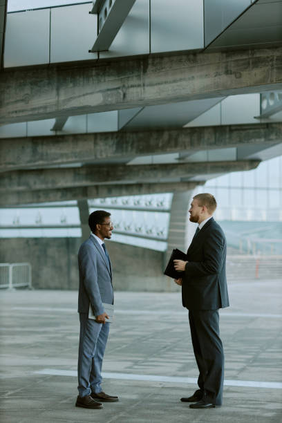 Businessmen talking