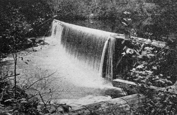 istock Antique image of Worcester and surroundings, Massachusetts: Barre, Waterfall 2185767120