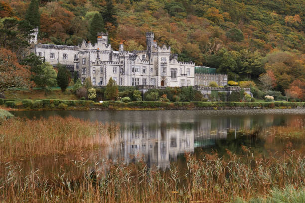 Famous Kylemore Abbey near Connemara Loop in Galway County. Lake visible.See also other Ireland shots