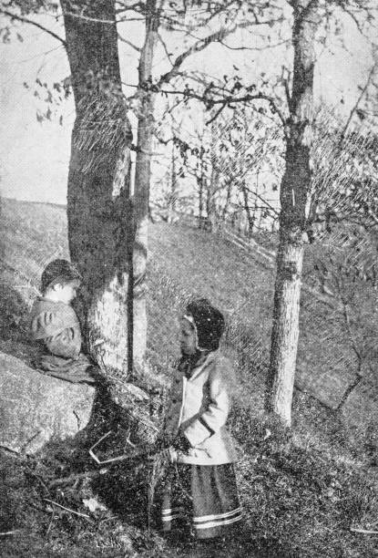 istock Antique image of Worcester and surroundings, Massachusetts: Children 2185768011
