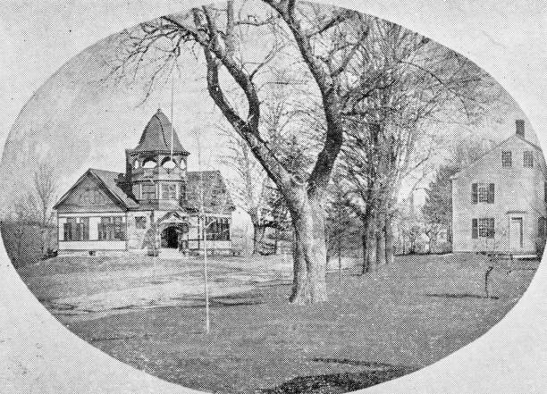istock Antique image of Worcester and surroundings, Massachusetts: Hardwick, High School 2185769600