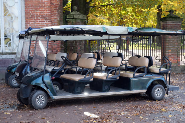 Parked Golf Cart  Relaxed Outdoor Transportation Scene