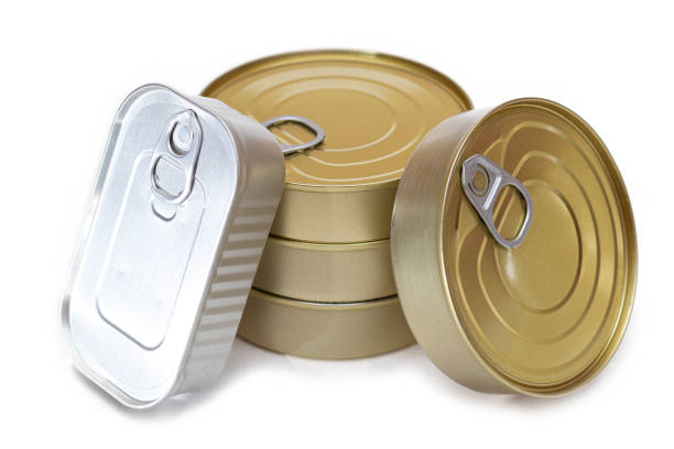 istock A Group of Stacked Tin Cans with Blank Edges Isolated on White 2185778604