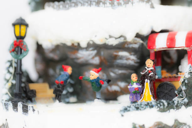 istock Christmas scene decoration with small toys 2185779739