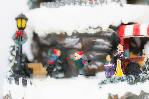 istock Christmas scene decoration with small toys 2185779742