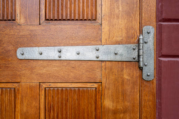 Brown vintage wooden door