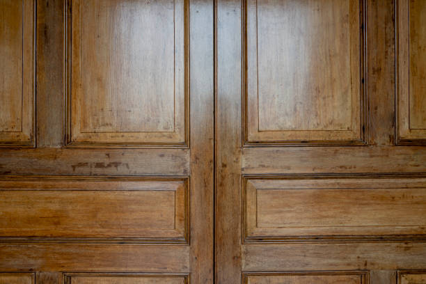 istock Brown vintage wooden door 2185782197