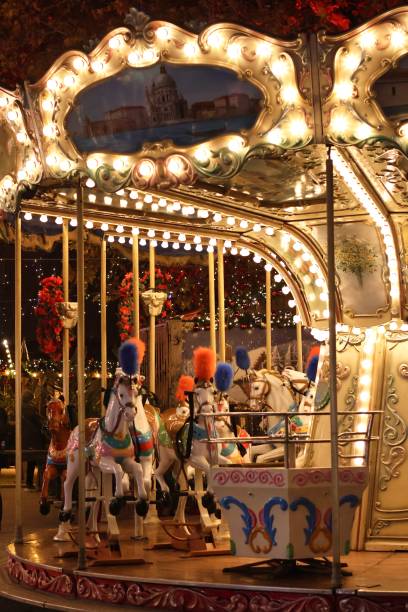 istock Viennese carousel during the Christmas market 2185782974