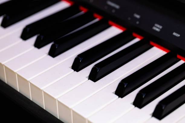istock Closeup of black and white piano keyboard 2185784039