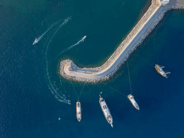 istock Aerial view of breakwater and lighthouse 2185790851