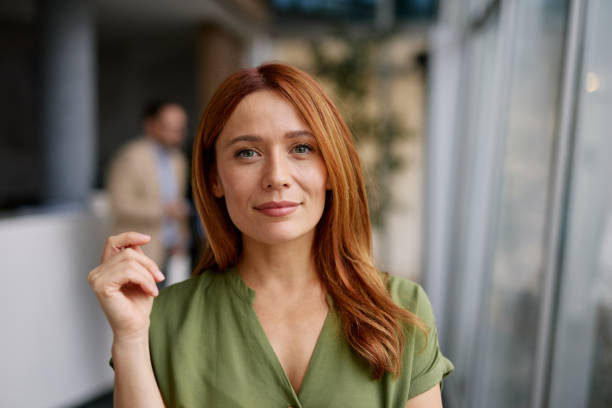Confident Woman in a Modern Office Setting