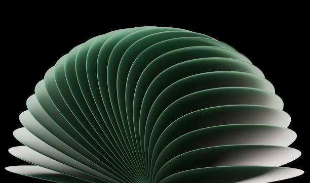 istock Elliptical Green Shapes Creating a 3D Illusion with Gradient Shading 2185793644