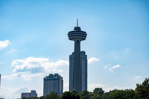 View of Skylon Tower in Niagara Falls. Niagara Falls, Canada - September 20, 2024.