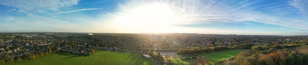 istock Panoramic View of North Luton City During Beautiful Sunset Time 2185796508
