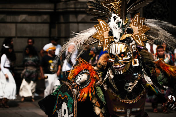 Indigenous person from the Wassú tribe performing the traditional Toré ritual in the village