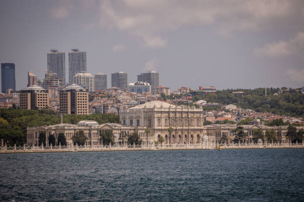 Aerial view of Istanbul from a terrace at Topkapi palace. Topkap is a large museum and library in the east of the Fatih district of Istanbul in Turkey. It served as the administrative center of the Ottoman Empire, and was the main residence of its sultans.