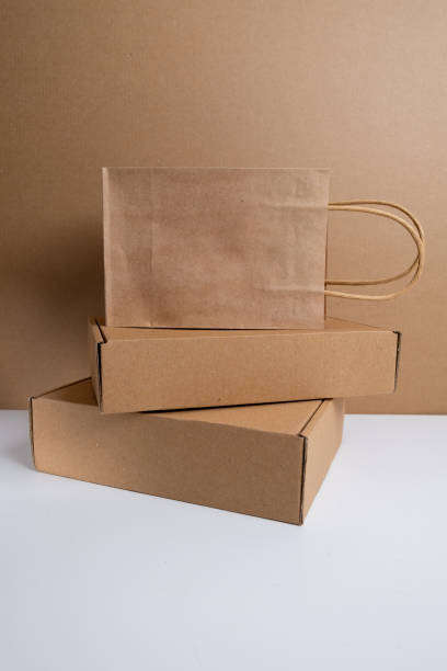 istock Brown paper box. Cardboard box isolated on white background. Place for text. Gift box 2185808271