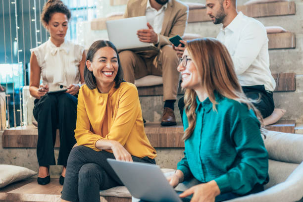 istock Business people in modern coworking space 2185819290