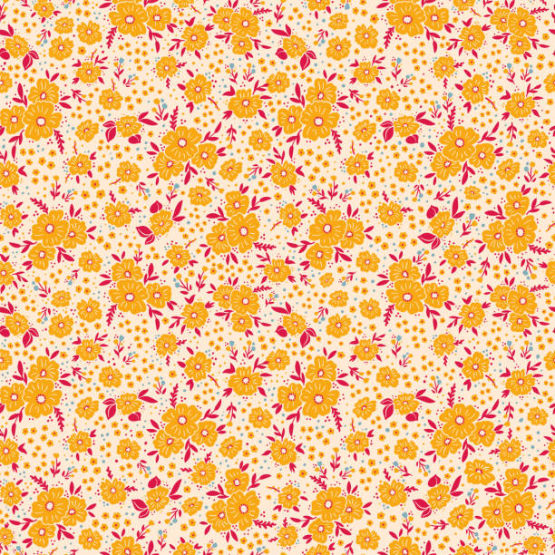 istock Colorful ditsy seamless pattern. Vector floral wallpaper with flowers and leaves. Gentle botanical background. Print for fabric, paper, kids clothes and accessories 2185821195