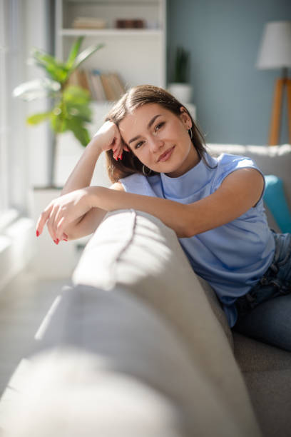 istock Peaceful moment: woman resting in serene home space 2185828853
