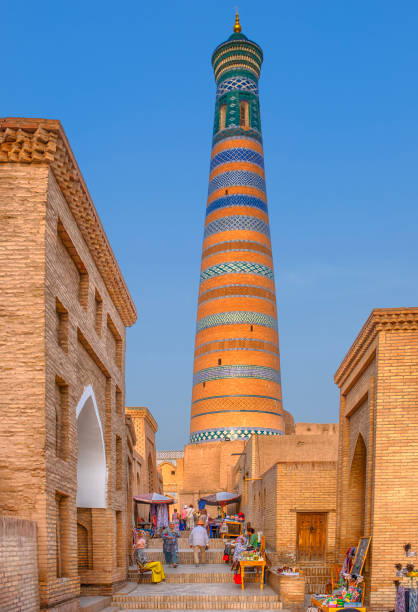 Islom Khodja Minaret, Khiva, Uzbekistan stock photo