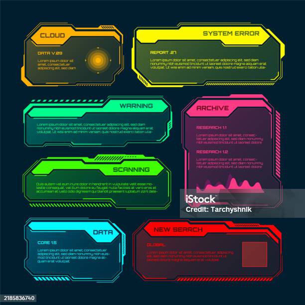 Text Box Ui Examples Games Futuristic Hud Or Ui Elements Scifi User Interface Text Boxes Callouts ...
