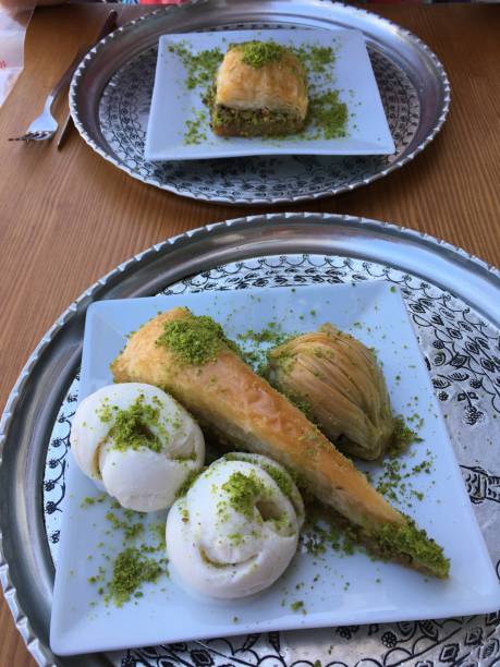 istock Baklava dessert served on a traditional plate 2185838172