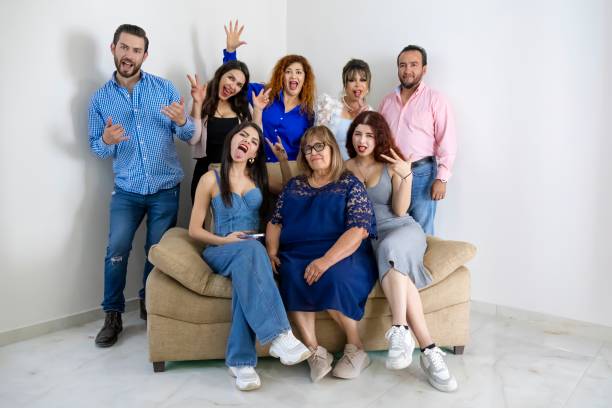 istock Family portrait making faces 2185841211
