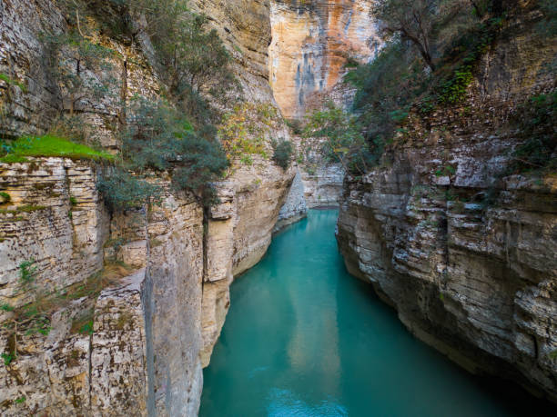 Osumi river Canyon in Albania from Drone