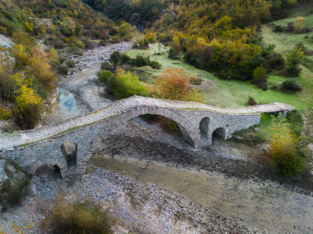 istock Ura e Kasabashit old stone bridge, Skrapar from drone 2185843178