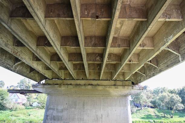 istock View from under a bridge with structural beams and urban surroundings 2185846688