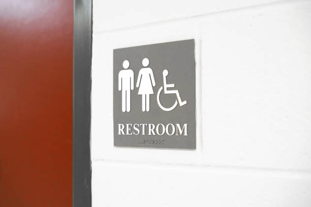 istock restroom sign outside restroom on the wall 2185847542