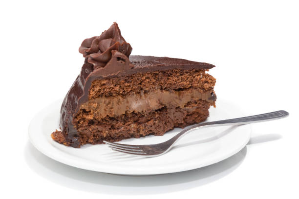 istock Slice of chocolate cake on a plate 2185854173