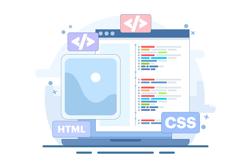 Programação Css Vetores de Conceito De Desenvolvimento Web Linguagens De Programação ...