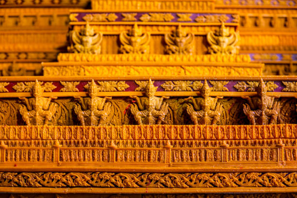 The traditional Prasat Phueng The Bee Castle Procession is an annual event held at the end of the Buddhist Lent season in Sakon Nakhon. It is made from beeswax and candles as construction materials.
