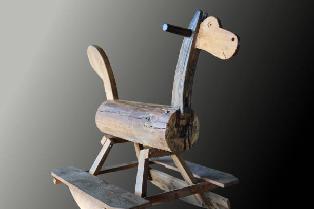 wooden horse in the dark back ground