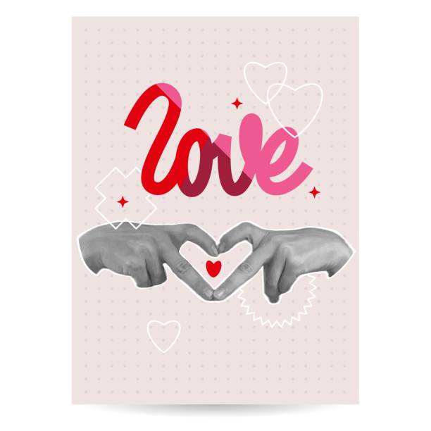 istock Valentine's day greeting card design. February 14 is Valentine's day. Realistic hands. Modern y2k style, abstract shapes and pixel aesthetics. Vector illustration with isolated elements. 2185857602