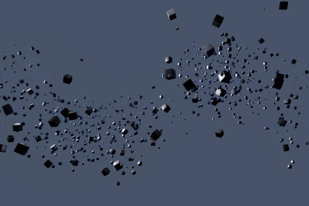 istock A blue background with a bunch of black cubes scattered all over it 2185861105