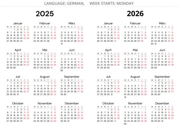 2025 And 2026 German Calendars Printable Vector Sets 2025 And 2026 German Calendars Printable Vector Sets Germany Kalender 